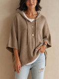 Women's Oversized Pullover Knit Hooded Sweater