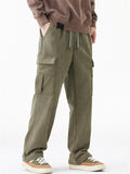 ‌ Thermal Lined Corduroy Cargo Pants for Men with Multiple Pockets‌