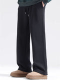 Men's Summer Casual Solid Color Drape Straight Wide Leg Pants