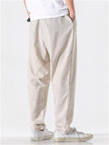 Casual Men's Linen Drawstring Straight Pants