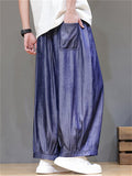 Men's Summer Chinese Style Pleated Baggy Loose Fit Pants