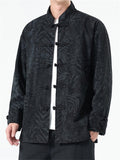 Men's Tiger Print Stand Collar Tang Suit Vintage Chinese Kung Fu Jackets