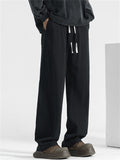 Men's Summer Comfy Cotton Solid Color Wide Leg Straight Pants