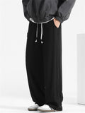 Men's Solid Color Casual Drape Wide Leg Straight Pants
