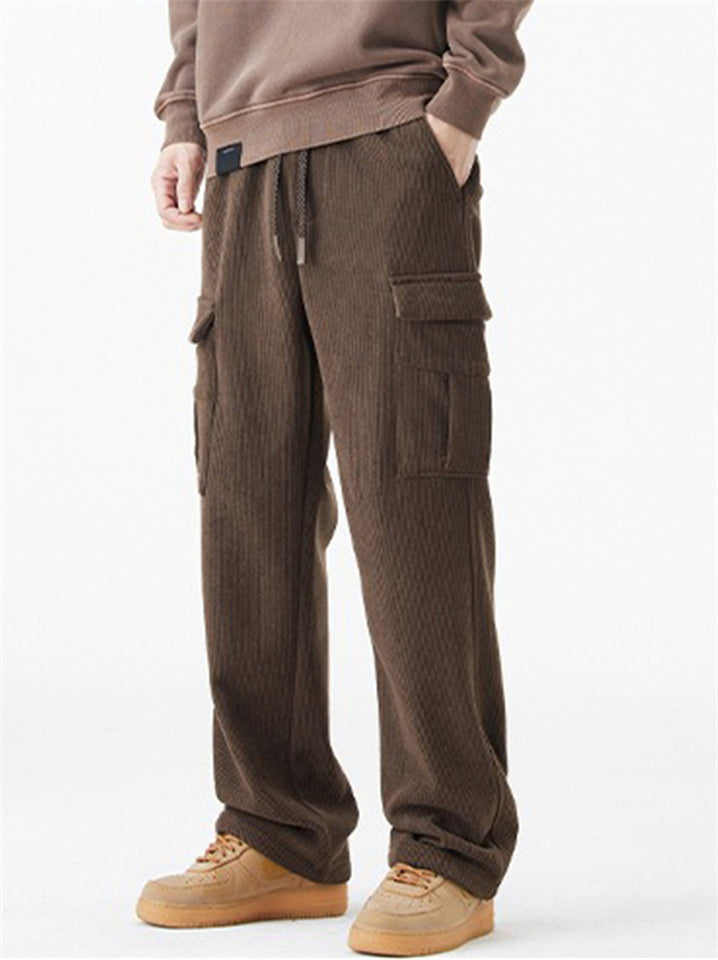 ‌ Thermal Lined Corduroy Cargo Pants for Men with Multiple Pockets‌