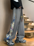 Men's Bears Pattern Loose Fit Straight Casual Pants