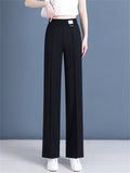 Women's Summer Comfy Elastic High Waist Drape Wide Leg Pants