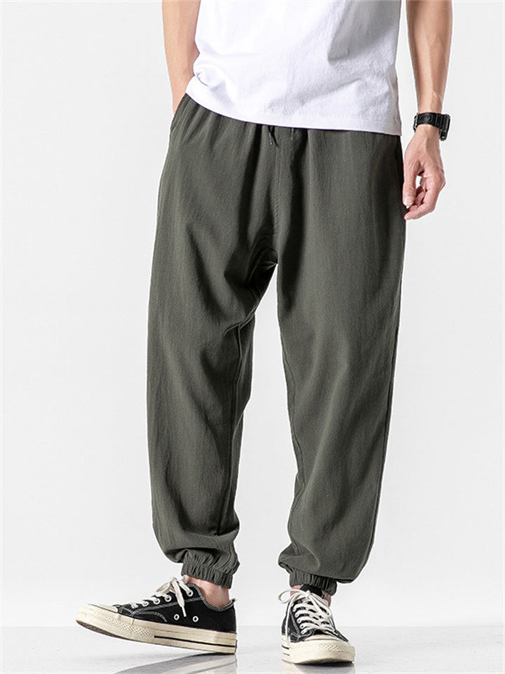 Men's Summer Japanese Style Casual Cropped Jogger Pants
