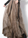 Women Holiday High Waist  A-Line Maxi Skirt