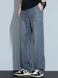 Men's Summer Comfortable Loose Straight Leg Retro Denim Pants