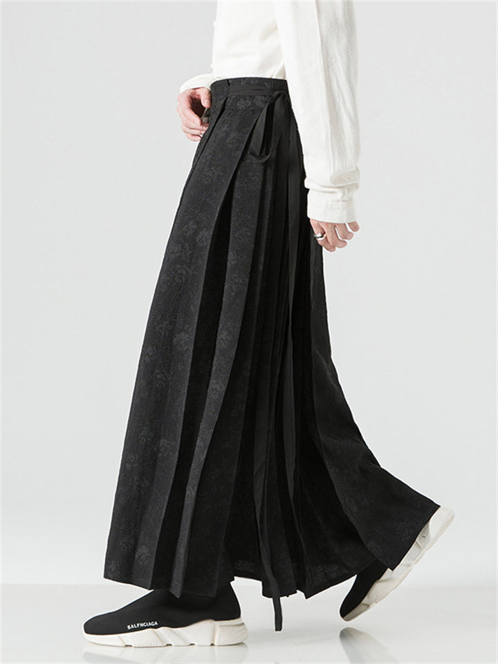 Ming Dynasty Vintage Pleated Lace Up Men's Mamianqun