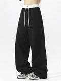 ‌Men's Casual Loose Fit Comfy Drawstring Wide Leg Sweatpants