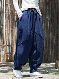 Winter Casual Fleece Elastic Waist Wide Leg Jogger Pants for Men