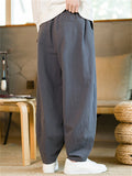Men's Chinese Style Linen Blend Loose Fit Casual Bloomer Pants