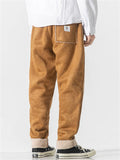 Comfy Winter Warm Fleece Lined Contrast Trim Straight Leg Pants for Men