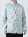 Men's Retro Chinese Style Floral Crane Jacquard Tangsuit Jackets