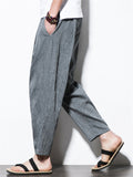 Men's Casual Summer Solid Color Drawstring Cropped Pants