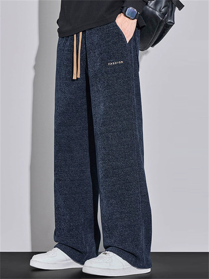 ‌Men's Comfy Simple Drawstring Corduroy Loose Fit Casual Pants