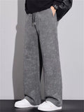 ‌Men's Loose Fit Casual Straight Leg Pants with Snowflake Dyeing and Drawstring