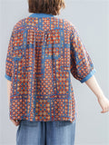 Women's Loose Casual Geometric Print Short Sleeve Shirts