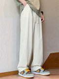 Men's Elastic Waist Drawstring Casual Loose Fit Straight Leg Pants