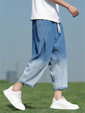 Summer Men's Casual Drawstring Denim Capri Jeans