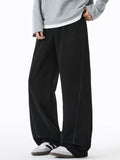 Men's Casual Contrast Trim Loose Fit Wide Leg Sweatpants