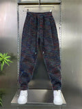 Men's Color Block Casual Knitted Pants Anti-Wrinkle Winter Daily Wear