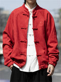 Men's Casual Chinese Style Embroidered Mandarin Collar Tang Jacket