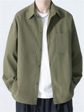 Men's Cool Solid Color Casual Drape Long Sleeve Shirts