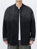 Men's Chinese Style Gradient Stand Collar Long Sleeve TangSuit Jackets