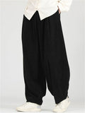 Men's Casual Cozy Solid Color Wide Leg Elastic Waist Corduroy Pants