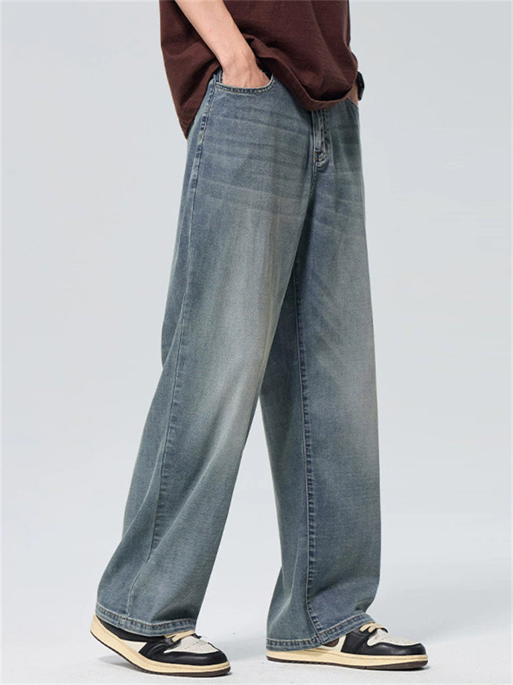 Men's Summer High Street Comfy Straight Wide Leg Denim Pants
