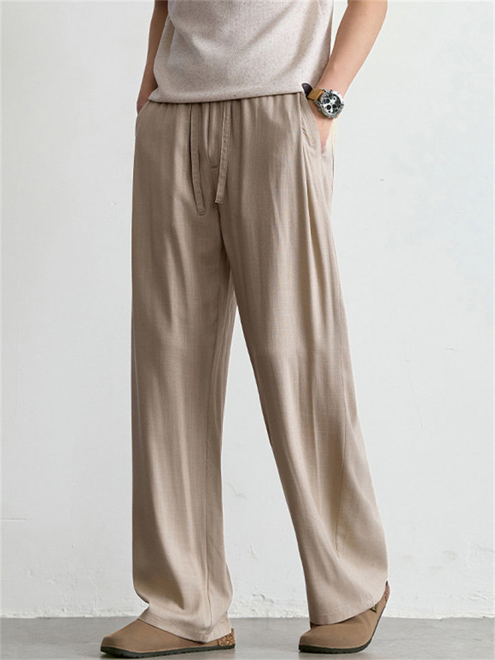 Men's Old Money Style Drawstring Casual Wide Leg Summer Pants
