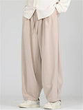 Men's Casual Cozy Solid Color Wide Leg Elastic Waist Corduroy Pants