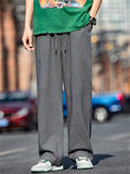 Men's Autumn Plain Color Simple Ramine Straight Leg Pants