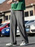 Men's Autumn Plain Color Simple Ramine Straight Leg Pants