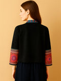 Women's Ethnic Style Embroidered Patchwork Cardigan Jackets