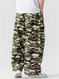 Men's Summer Wide Leg Camouflage Print Cargo Pants