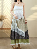 Women's White Sequin Fringe Strap Top & Patchwork Asymmetric Skirt Set