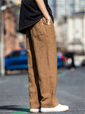 Men's Autumn Plain Color Simple Ramine Straight Leg Pants