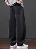 Men's Comfy Japanese Style Loose Fit Casual Scimitar Pants Autumn Daily Wear