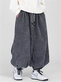 ‌Men's Streetwear‌ Elastic Waist Loose Fit Drawstring Bloomer Pants