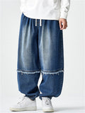 Men's Autumn Japanese Style Vintage Loose Harem Wide Leg Baggy Jeans