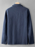 Men's Solid Color Ramine Single Breasted Suit Collar Jackets