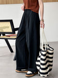 Women's Elastic Waist Wide-Leg Straight Cargo Pants