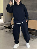 ‌Mens Autumn Trendy Comfy Loose Fit Hooded Tracksuit Outfits