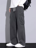 ‌Men's American Style Daily Wear‌ Loose Fit Straight Leg Cargo Pants with Pockets