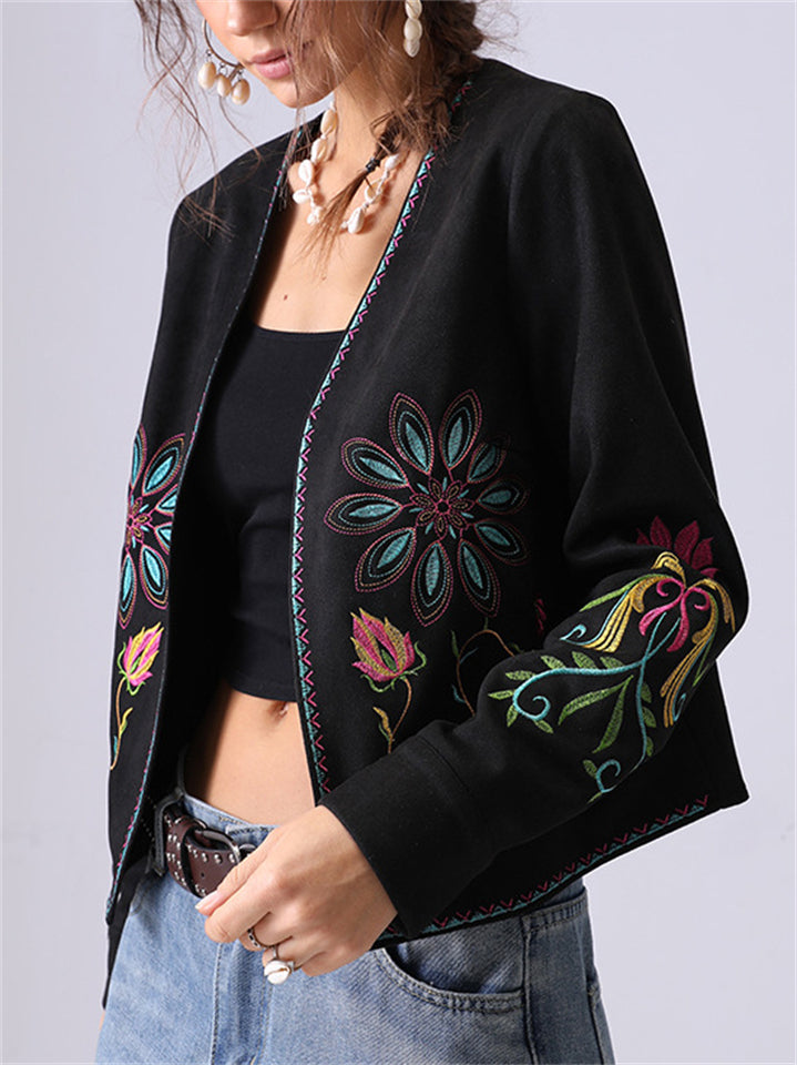 French Style Embroidered Cardigan Jacket for Women