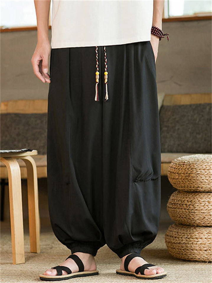 Men's Stylish Japanese Style Black Baggy Harem Bloomers Joggers Pants